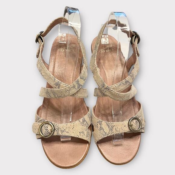 DANSKO JULIE Ladies Taupe Snakeskin Sandals Size EU 41  (#1464 ) US 10.5-11 - Picture 3 of 8